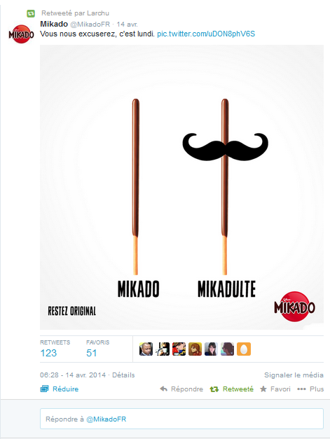 Le tweet original de Mikado France