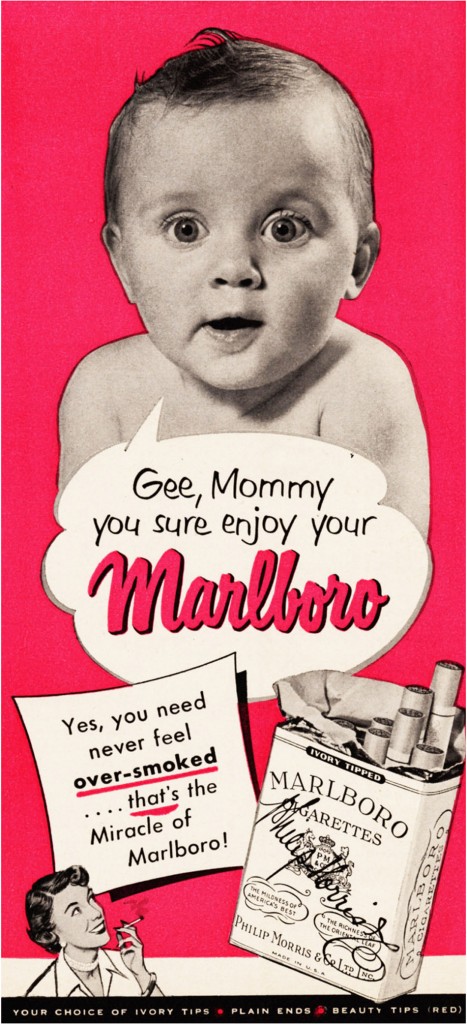 " Avec Malboro cigarette vous ne sentirez jamais plus la fumée"